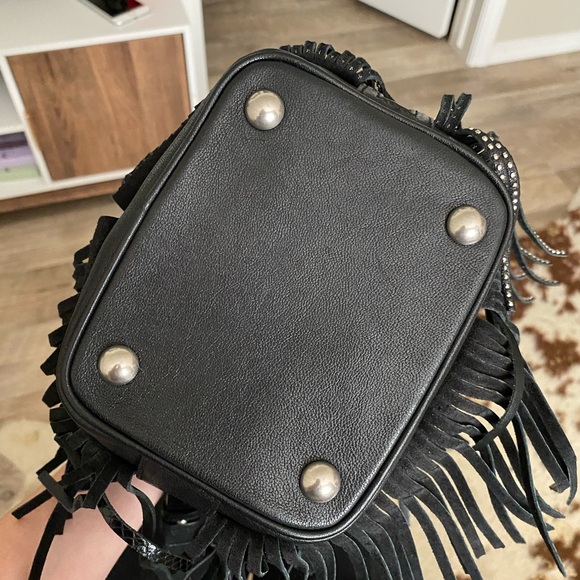 SAINT LAURENT STUDDED SMALL EMMANUELLE FRINGE BAG - Picture 9 of 15